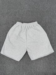 Heather Grey Pink Outline Star Raw Hem Sweat Shorts