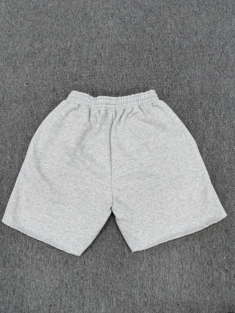 Heather Grey Pink Outline Star Raw Hem Sweat Shorts