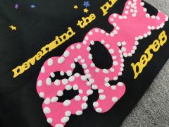 Black Pink Dot Outline Multi-Color Star Sweat Shorts