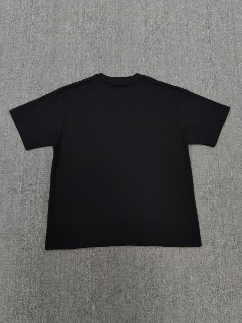 1:1 Top Quality Black Dark Grey Tone Spider Web Short Sleeve T-Shirt