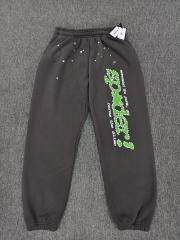 [ON SALE] Charcoal Grey Green Rhinestone Vertical Jogger Sweat Pants
