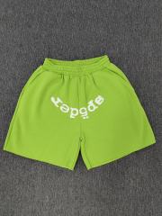 1:1 quality version  Gradient Spiderweb Print Bright Green Hoodie & Shorts Set