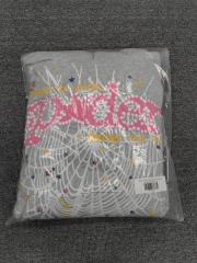 [On Sale] Sp*der Heather Grey Pink Star  Spider Web Hoodie