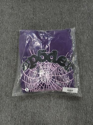 [On Sale] Sp*der Purple Black Rhinestone Spider Web Pullover Hoodie