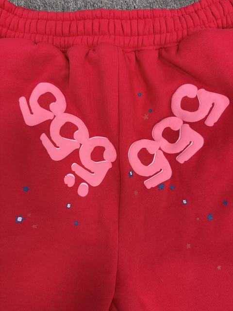 Red Double Reversed Number 5 Star Speckle Sweat Shorts