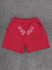 Red Double Reversed Number 5 Star Speckle Sweat Shorts