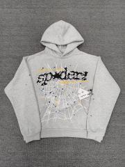 [On Sale] Sp*der Heather Grey Star Spider Web Hoodie