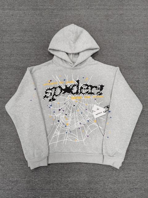 [On Sale] Sp*der Heather Grey Star Spider Web Hoodie