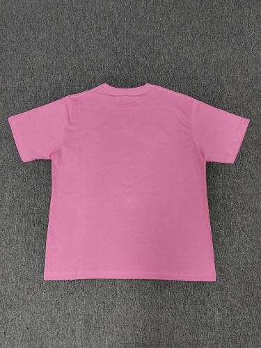 1:1 Top Quality Pink White Foam Tone-On-Tone Spider Web Short Sleeve T-Shirt