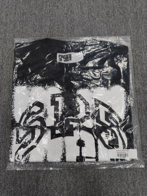 1:1 Top Quality Black White Spray Texture SPS Web 555 Short Sleeve T-Shirt