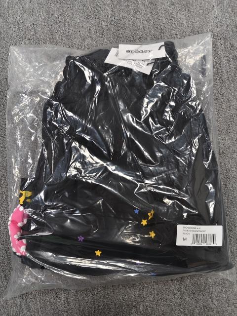 Black Pink Dot Outline Multi-Color Star Sweat Shorts
