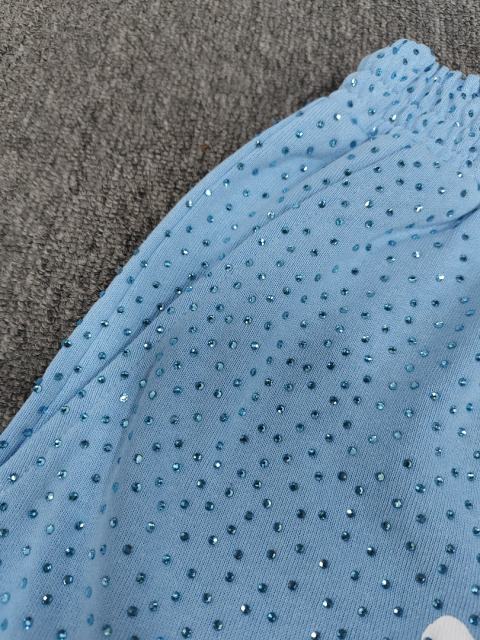 Blue All Over Mini Rhinestone Shorts