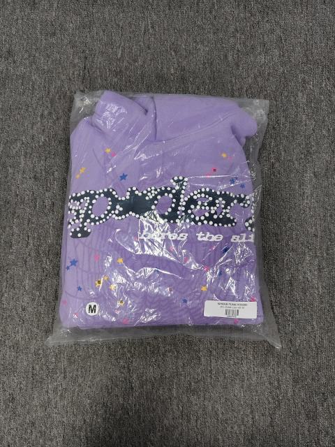 [On Sale] Sp*der Lavender Purple Rhinestone Multi-Color Star Spider Web Pullover Hoodie