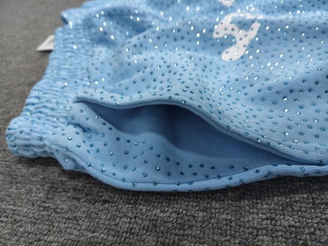Blue All Over Mini Rhinestone Shorts