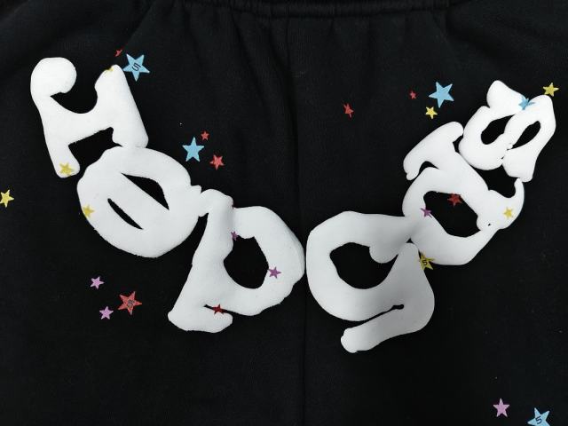 [ON SALE] Black White Chenille Multi-Color Star Jogger Sweat Pants
