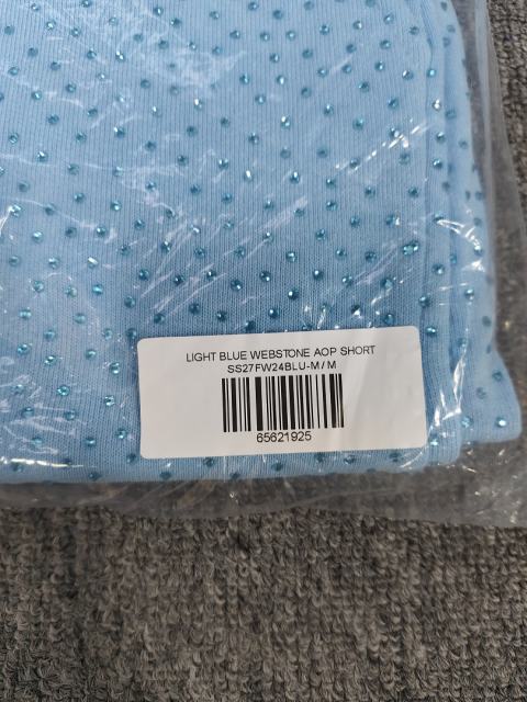 Blue All Over Mini Rhinestone Shorts