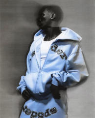 1:1 TOP Quality Rhinestone Patch Zip Up Hoodie & Straight Sweatpants Matching Set