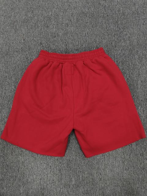 Red Yellow Reverse Arch Raw Hem Sweat Shorts