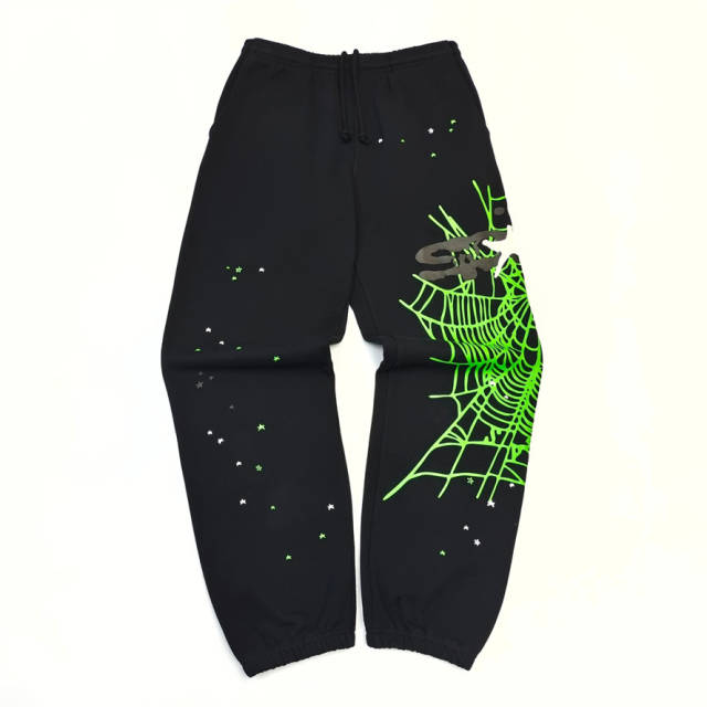 1:1 Quality Green Spider Web Printed Hoodie & Pants Set