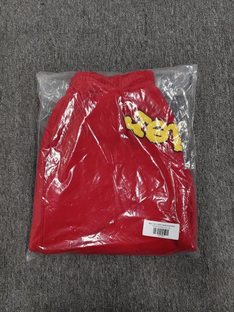 Red Yellow Reverse Arch Raw Hem Sweat Shorts