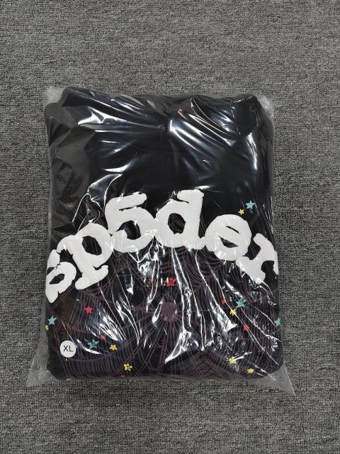 [On Sale] Sp*der Black White Chenille Multi-Color Star Spider Web Pullover Hoodie
