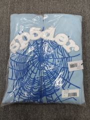 [On Sale] Sp*der Baby Blue Chenille Patch Spider Web Zip Up Hoodie