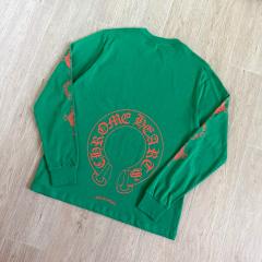 1:1 Quality CH Red Horseshoe Floral Print Long Sleeve Tee