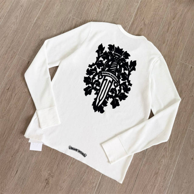 1:1 Quality CH Dagger Floral Waffle Knit Long Sleeve Tee