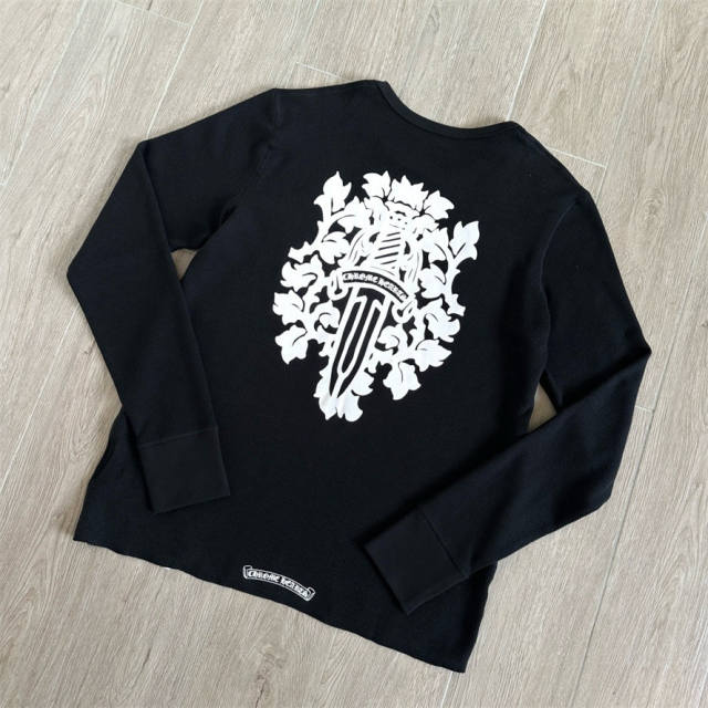 1:1 Quality CH Dagger Floral Waffle Knit Long Sleeve Tee