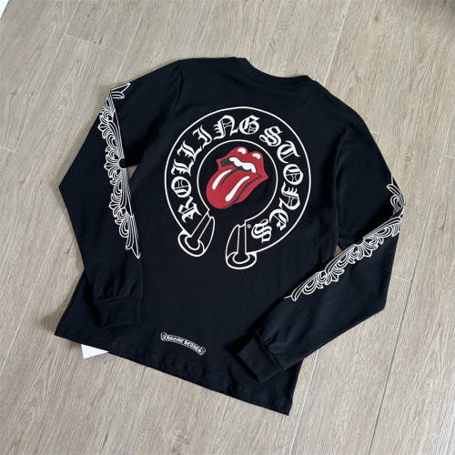 1:1 Quality CH x Rolling Stones Horseshoe Long Sleeve T‑Shirt