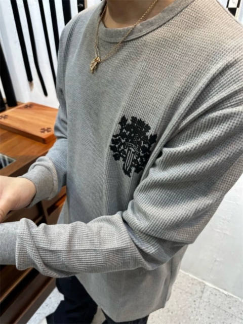 1:1 Quality CH Dagger Floral Waffle Knit Long Sleeve Tee