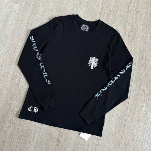 1:1 Quality CH Distressed Dagger Floral Print Long Sleeve Tee