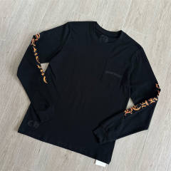 1:1 Quality CH Orange‑Stripe Dagger Floral Print Long Sleeve Tee
