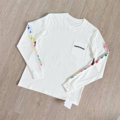 1:1 Quality CH Multi‑Color Cross Print Long Sleeve Tee