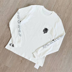 1:1 Quality CH Distressed Dagger Floral Print Long Sleeve Tee