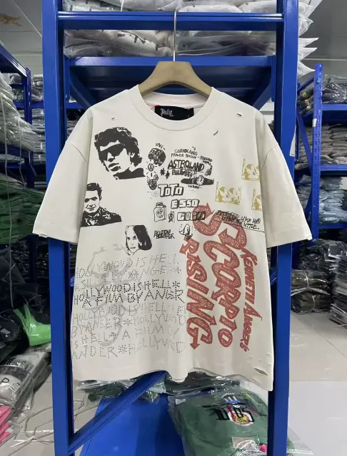 Paly Hollywood Vintage Graffiti Rhinestone Tee