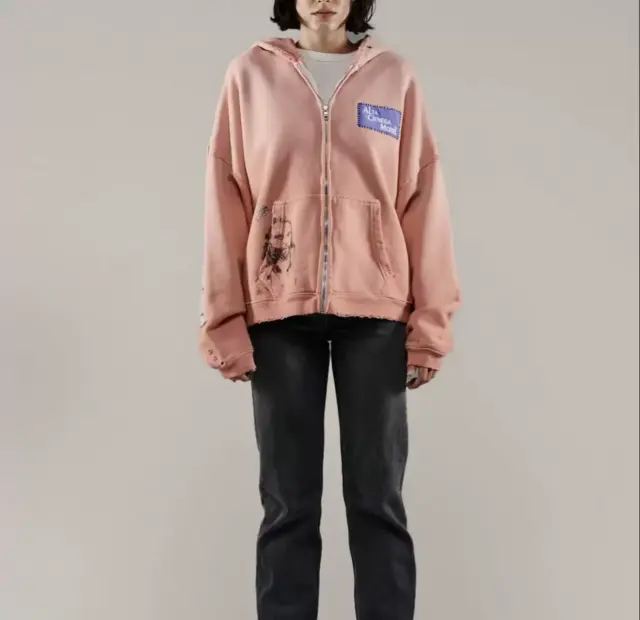 Paly Hollywood Embroidered Distressed Hoodie