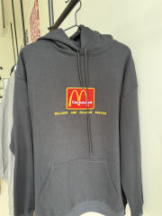 [Special Offer] Cactus Jack Black Pullover Hoodie McDonald’s Logo Embroidery Letter Print M
