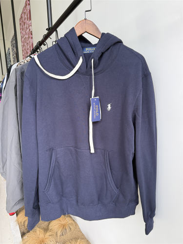 [Special Offer] Polo Ralph Lauren Navy Blue Pullover Hoodie White Embroidered Pony M