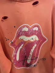 Paly Hollywood Rolling Stones Distressed Hoodie