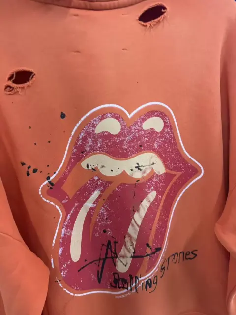 Paly Hollywood Rolling Stones Distressed Hoodie