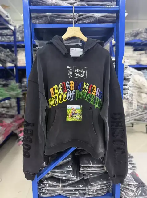 Paly Hollywood High Street Washed Embroidered Hoodie