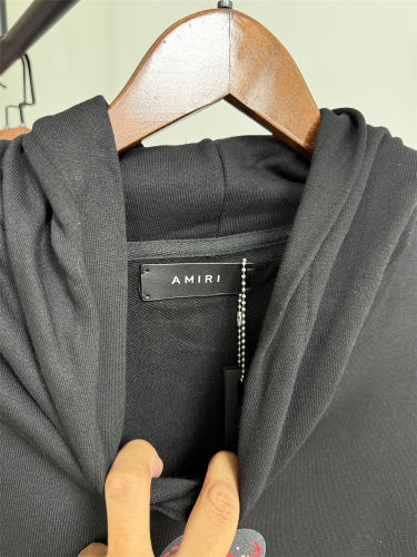 [Special Offer] Amiri Black Oversized Pullover Hoodie Red Multi Cobra Snake Graphic XL