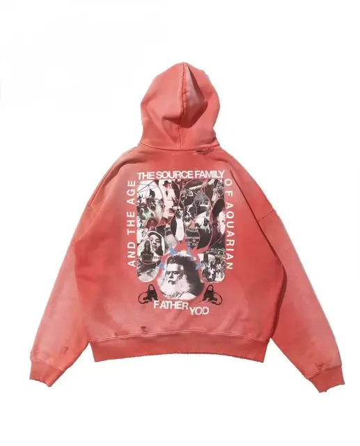 Paly Hollywood Distressed Graphic Pullover Hoodie