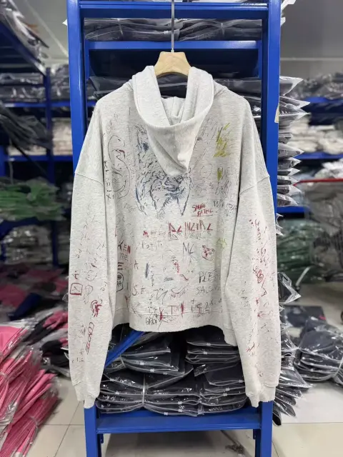 Paly Hollywood Allover Graffiti Zip Hoodie