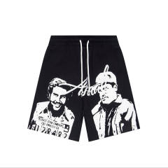 ASAALI Dual‑Portrait Graphic Sweat Shorts