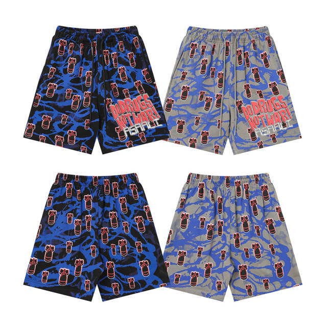 ASAALI All‑Over Bomb Graphic Print Sweat Shorts