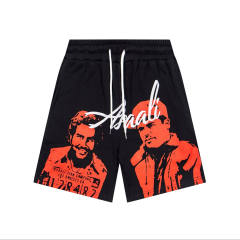 ASAALI Dual‑Portrait Graphic Sweat Shorts