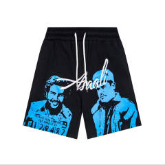 ASAALI Dual‑Portrait Graphic Sweat Shorts