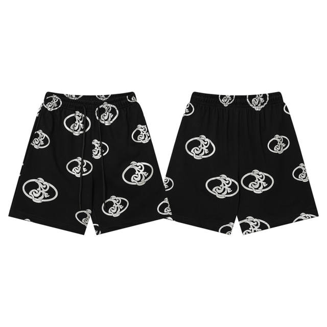 ASAALI All‑Over Ornate Print Sweat Shorts